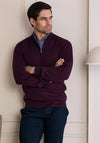 Andre Inch Quarter Zip Sweater, Burgundy