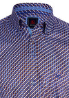 Andre Galvin Retro Pattern Shirt, Tan & Navy Multi