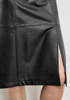 Gerry Weber Faux Leather Elasticated Waist Skirt, Black