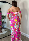 Girl In Mind Camila Wrap Over Maxi Dress, Pink Floral