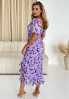 Girl In Mind Heidi Floral Ruched Midi Dress, Purple