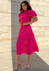 Girl in Mind Lilith Foil Polka Dot Dress, Pink