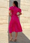 Girl in Mind Lilith Foil Polka Dot Dress, Pink