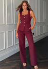 Girl in Mind Jo Tailored Trousers, Berry Red