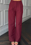 Girl in Mind Jo Tailored Trousers, Berry Red