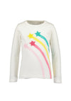 Blue Seven Girl Star Long Sleeve Top, White