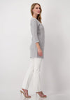 Monari Glittery Long Knit Coat, Gray