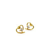 Ear Sense Kids Open Heart with Diamante Stud Earrings, Gold