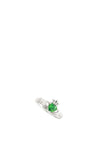 Claddagh Green Crystal Ring, Silver
