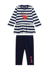 Guess Baby Girl Stripe Top and Legging Set, Navy