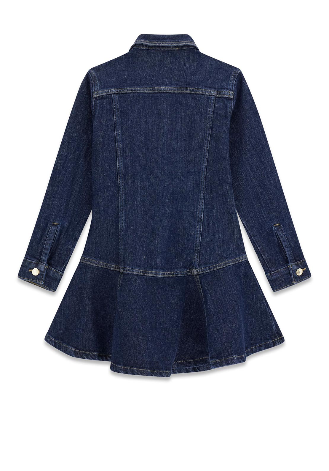 guess denim dress long sleeve GUESS Big Girls Stretch Denim Long Sleeve Dress