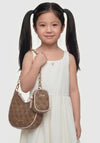 Guess Girl 4G logo Crescent Crossbody Bag, Brown