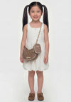 Guess Girl 4G logo Crescent Crossbody Bag, Brown