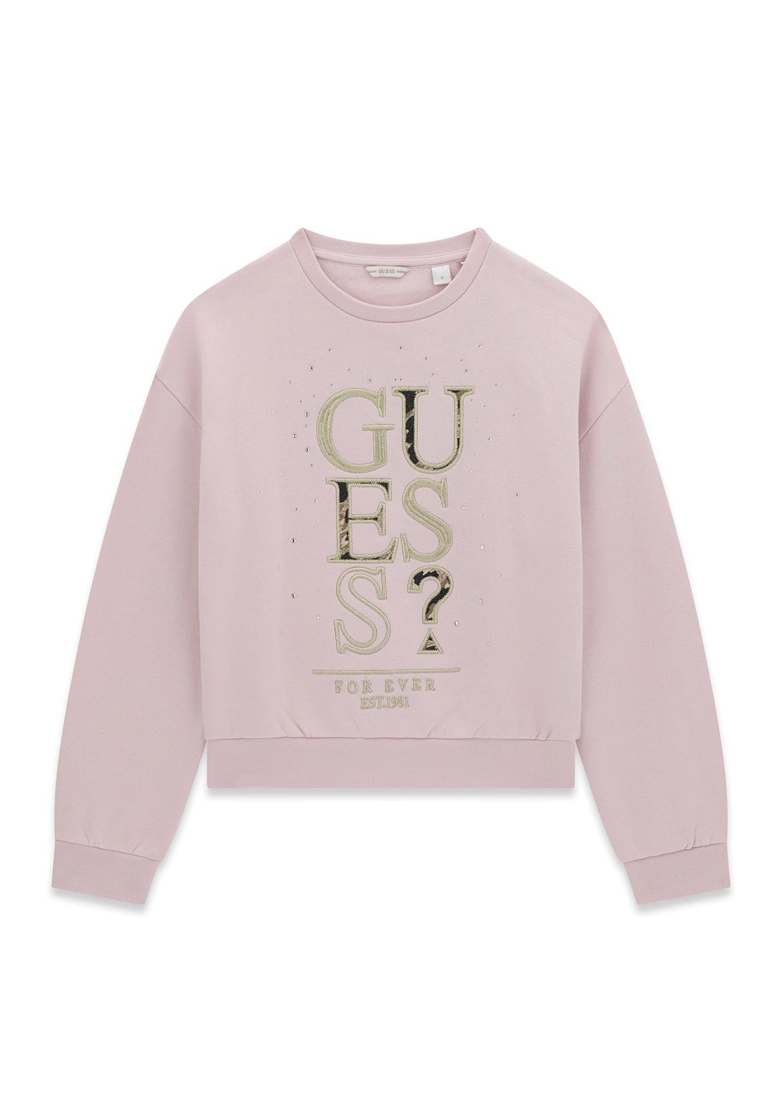 Guess Older Girl Long Sleeve Sweater, Pink