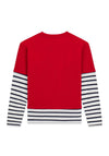 Guess Older Girl Boxy Long Sleeve Top, Red