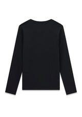 Guess Older Girl Long Sleeve Logo Top, Black