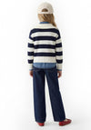 Guess Older Girl Stripe Long Sleeve Knit Jumper, Navy