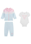 Guess Baby Girl Heart 3 Piece Tracksuit, Blue Multi