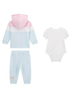 Guess Baby Girl Heart 3 Piece Tracksuit, Blue Multi