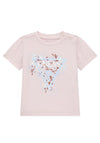 Guess Girl Floral Triangle Logo Short Sleeve Tee, Pink