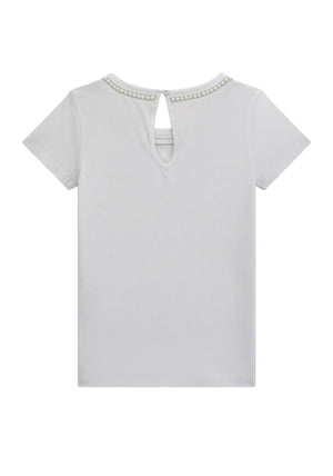 Guess Older Girl Pearl Short Sleeve Tee, White
