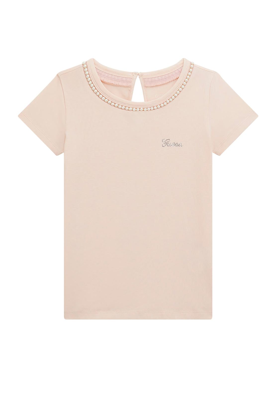 Guess Older Girl Pearl Short Sleeve Tee, Pink