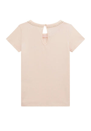 Guess Older Girl Pearl Short Sleeve Tee, Pink