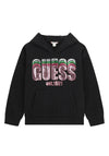 Guess Older Girl Sequin Long Sleeve Hoodie, Black