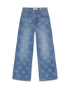 Guess Older Girl Rhinestones Wide Leg Jean, Blue