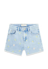 Guess Older Girl Lemon Embroidered Denim Short, Blue