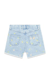 Guess Older Girl Lemon Embroidered Denim Short, Blue