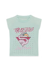 Guess Older Girl Flamingo Oversized Short Sleeve Tee, Green