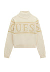Guess Older Girl High Neck Knit Sweater, Cream