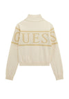Guess Older Girl High Neck Knit Sweater, Cream