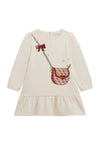 Guess Mini Girl Long Sleeve Dress, Cream