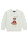 Guess Mini Girl Teddy Long Sleeve Sweater, White
