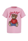 Guess Baby Girl Teddy Short Sleeve Tee, Pink