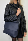 Zen Collection Pebbled Shoulder Bag, Navy