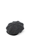 Hanna Hats Eight Piece Fleck Tweed Cap, Charcoal Grey