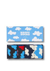 Happy Socks Cloudy 4 Pack Socks Gift Box, Blue Multi