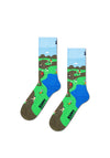 Happy Socks Golf Socks, Green Multi