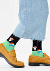 Happy Socks Late Night Socks, Green Multi