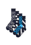 Happy Socks Moody Blues 4 Pair Socks Gift Set, Navy Multi