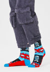 Happy Socks Robot Socks, Red Multi EU41-46