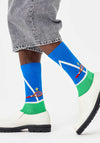 Happy Socks Tennis Court Socks, Blue
