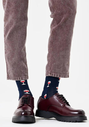 Happy Socks Glass of Wine Socks, Navy
