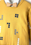 Hashtag Mini Boys Knit Sweater 3 Piece Set, Yellow & Navy