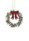 FELT HOLLY LEAF WREATH WITH RED
