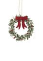 FELT HOLLY LEAF WREATH WITH RED