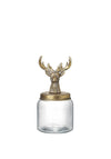 SMALL DEER TOP GLASS JAR